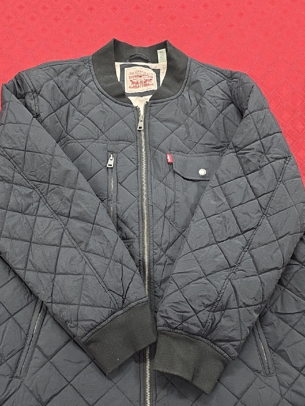 Levi's Men's Quilted Black Bomber Jacket